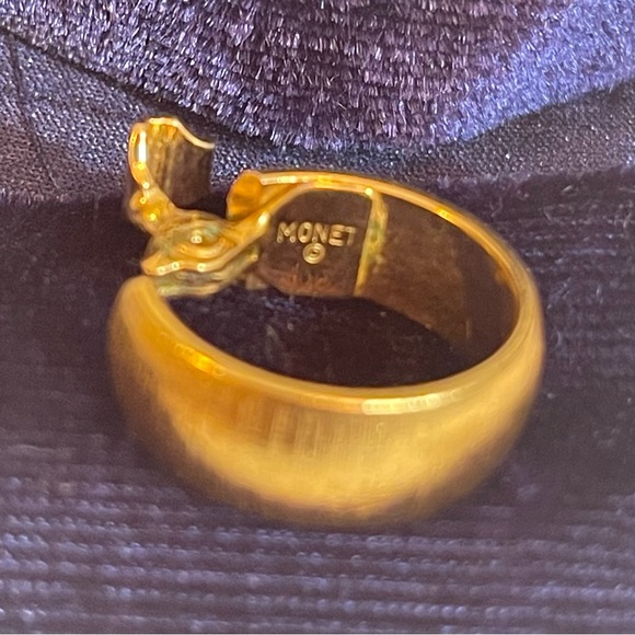 MONET Vintage Gold Small Hoops Clip on Earrings - Picture 2 of 4